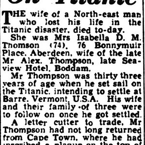 Lost her husband on Titanic
