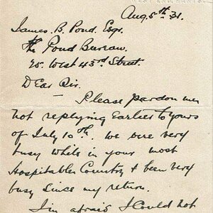Rostron letter 1931