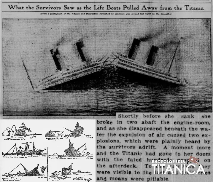 A collage of Titanic-related illustrations and accounts.