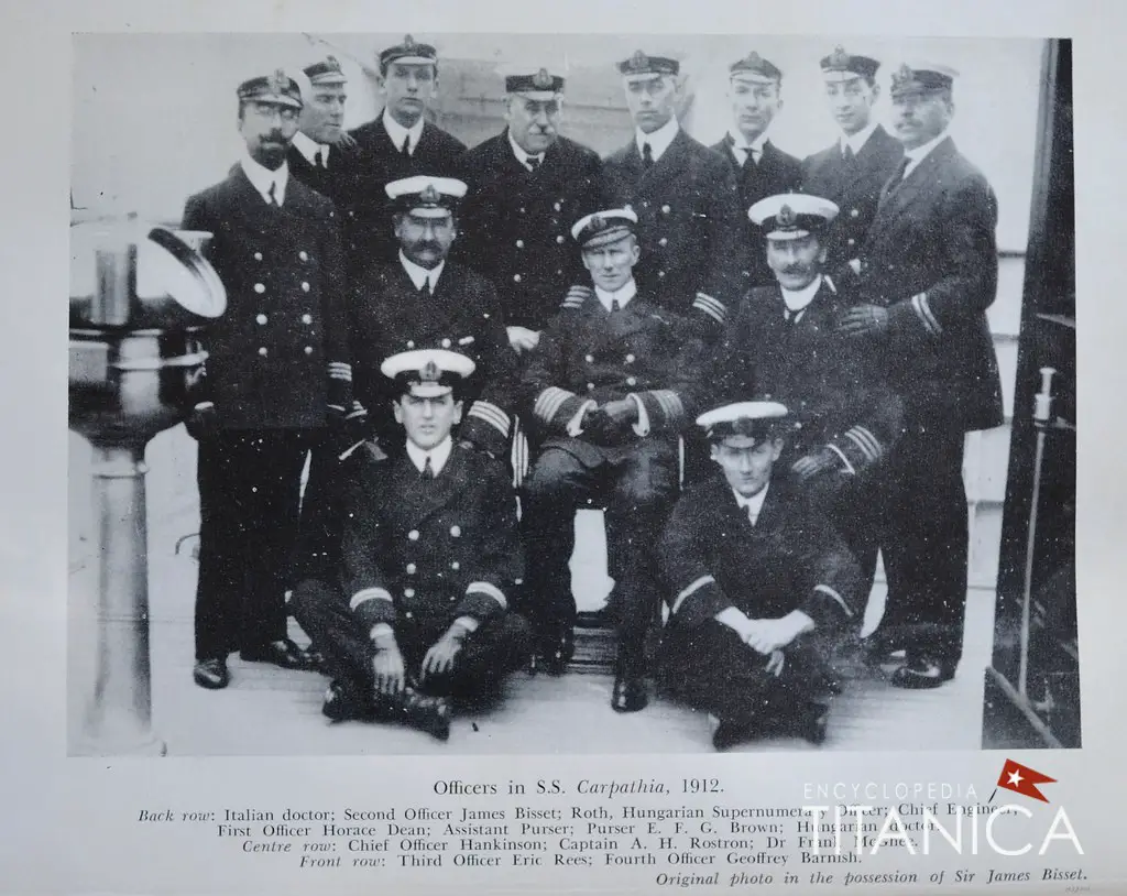 Captain Rostron and Carpathia Officers
