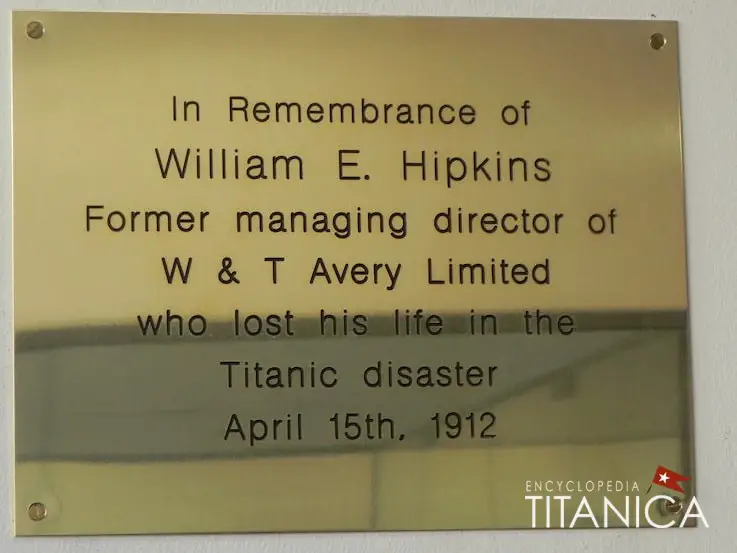 Willaim Edward Hipkins Brass Plaque Memorial