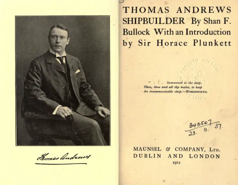 Thomas Andrews, Shipbuilder by Shan F. Bullock