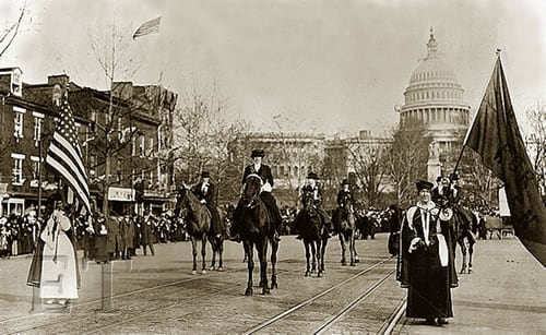Helen Churchill Candee leads Womens Suffrage Rally 1913