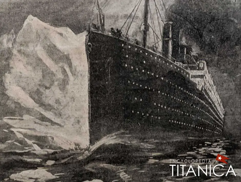 Titanic Striking Iceberg