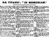 'S.S. TITANIC' IN MEMORIAM