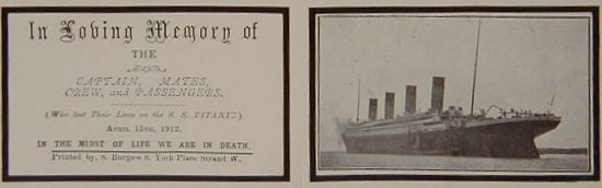 Titanic In Memoriam Card