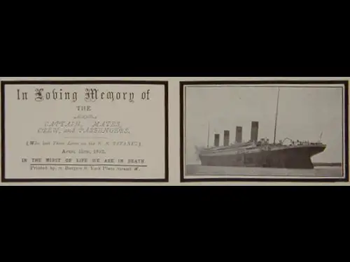 Titanic In Memoriam Card