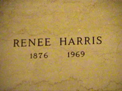Crypt engraving for Rene Harris