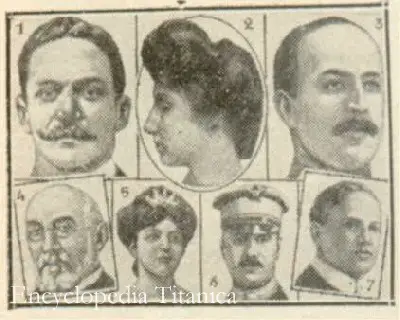 Portraits of famous Titanic passengers