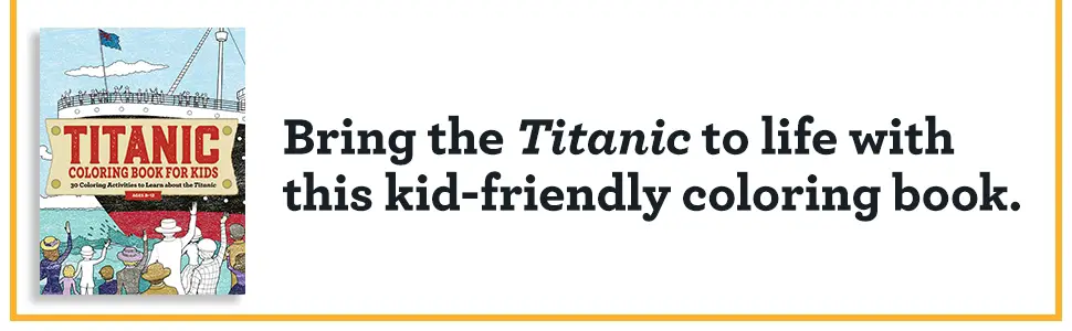 Bring the Titanic to life with this kid-friendly coloring book.